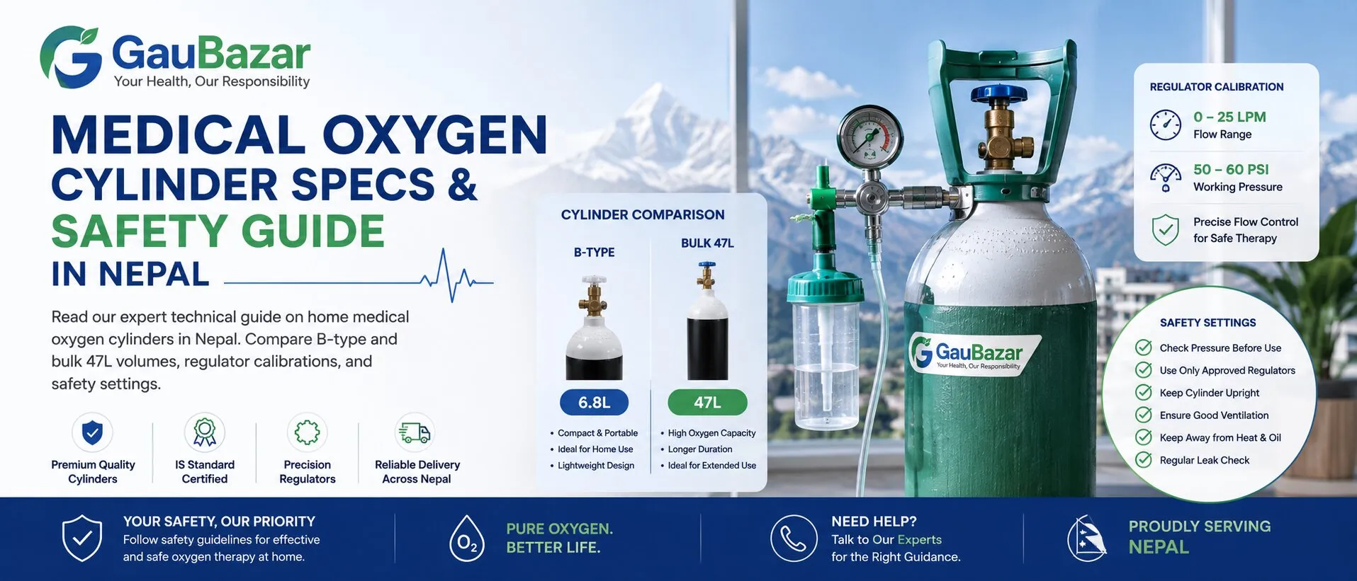 Medical Oxygen Cylinder Specs & Safety Guide in Nepal