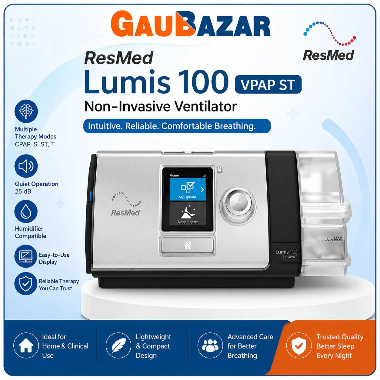 ResMed Lumis 100 VPAP ST Breathing Support Device