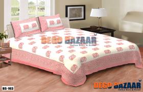 Jaipuri King Size Bedsheet: 2 Pillow Covers, 100% Cotton