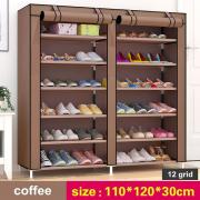 Double Layers Portable And Folding Shoe Rack (120 X 30 X 108 Cms)