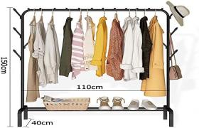 Multipurpose Clothes Rack with Bottom Shelves with Coat Hanger 2/3