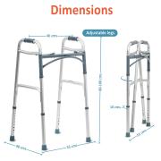 KosmoCare Lightweight Aluminum Height Adjustable Folding Walker 2/3