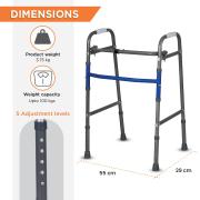 Vissco Walker: Lightweight Foldable & Adjustable Walking Aid 3/3