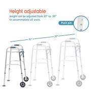 KosmoCare Deluxe Folding Walker with 5