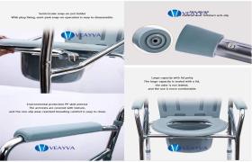 Veayva Supreme Heavy Duty Foldable Commode Chair 2/3