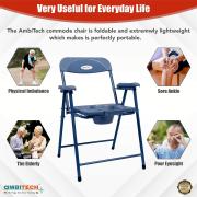 AmbiTech Premium MS Powder Coated Foldable Commode Chair 3/3