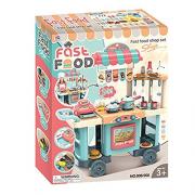 Kids Play Pretend Big Sized Fast Food Shop With Wheels Toy 2/3