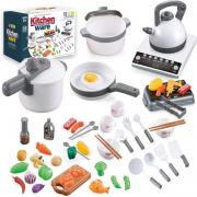 52PCS Kitchen Play Toys, Pretend Play Cookware Set with Pot 1/3