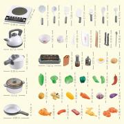 52PCS Kitchen Play Toys, Pretend Play Cookware Set with Pot 3/3