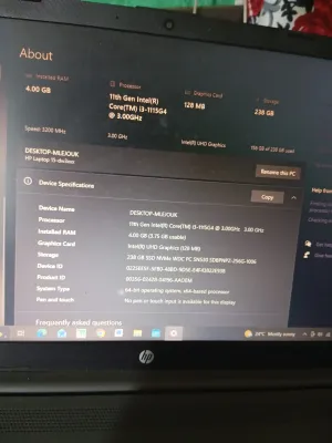 HP i3 11th Gen Laptop, 256GB SSD