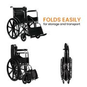 Foldable Basic Wheelchair Chrome 2/2