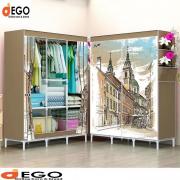 DegoBazaar Original 3D Printed London Town Fancy Portable Cloth Cabinet/Wardrobe