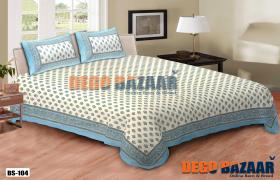 Jaipuri King Size Bedsheet: 100% Cotton, Two Pillow Covers