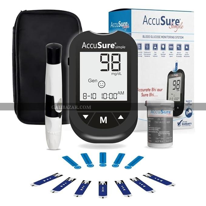 AccuSure Instant Digital Simple Glucometer Kit