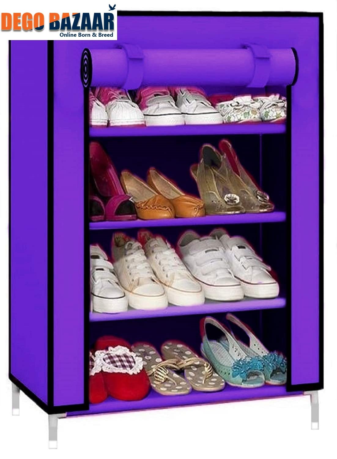 4 Layers Portable And Folding Multi-Purpose Shoe Rack & Stand P