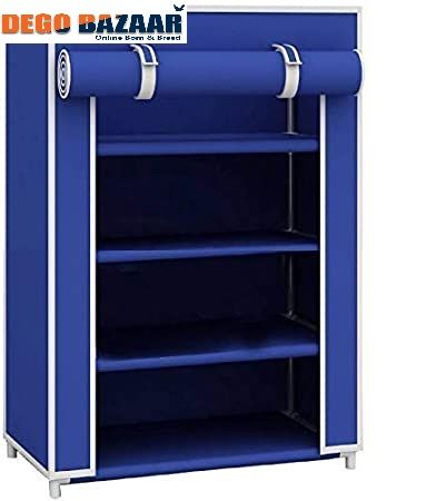 4 Layers Portable And Folding Multi-Purpose Shoe Rack & Stand Bl