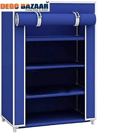 4 Layers Portable And Folding Multi-Purpose Shoe Rack & Stand Bl
