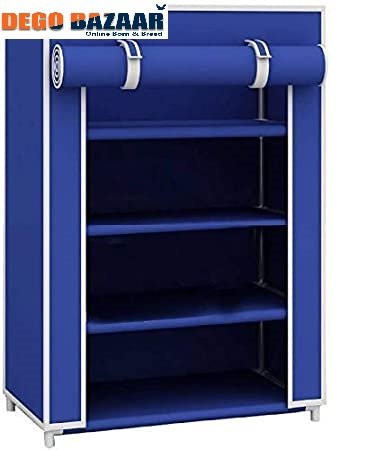 4 Layers Portable And Folding Multi-Purpose Shoe Rack & Stand Bl