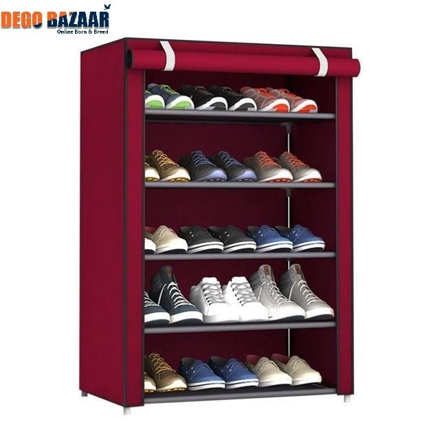 5 Layers Portable And Folding Multi-Purpose Shoe Rack & Stand