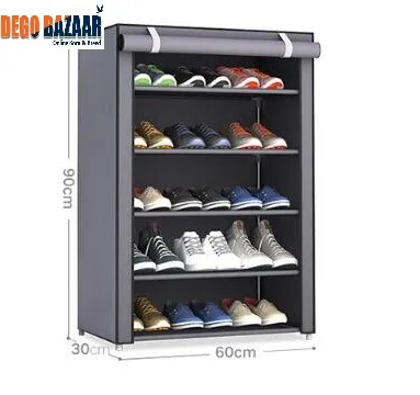 5 Layers Portable And Folding Multi-Purpose Shoe Rack & Stand Gry