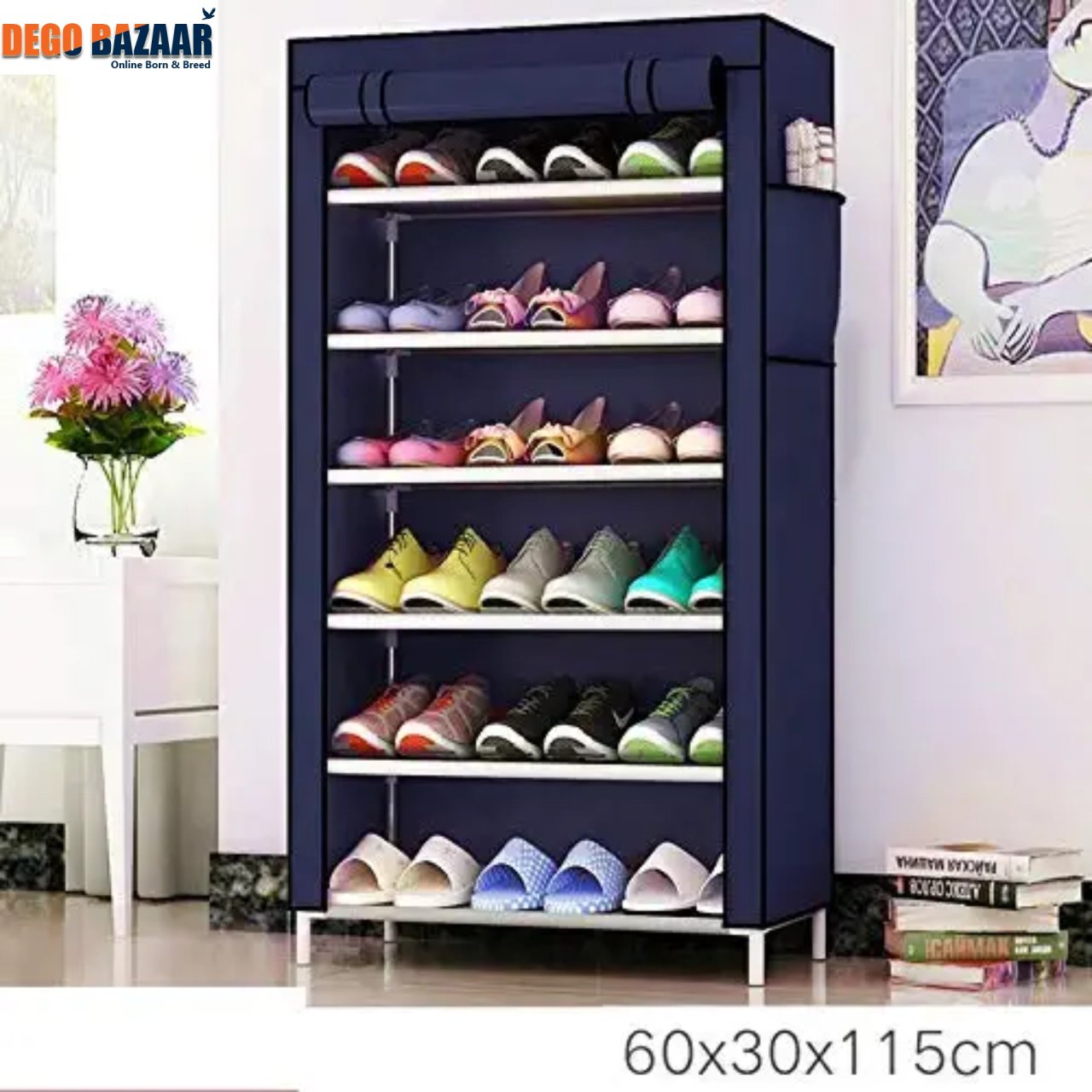 6 Layers Portable And Folding Multi-Purpose Shoe Rack & Stand