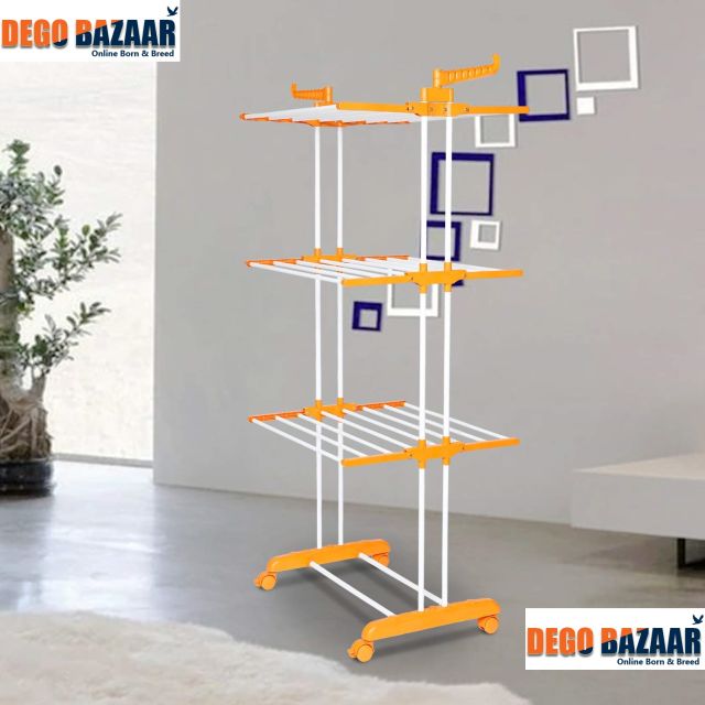 Heavy Duty Double Pole Foldable Cloth Dryer Clothes Drying Stand