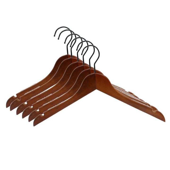 Brown Wood Cloth Hanger, 6 Pcs