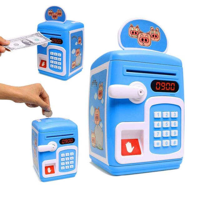Finger Print Sensor Piggy Savings Bank with Electronic Lock