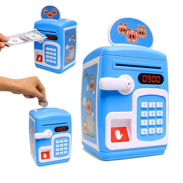 Finger Print Sensor Piggy Savings Bank with Electronic Lock