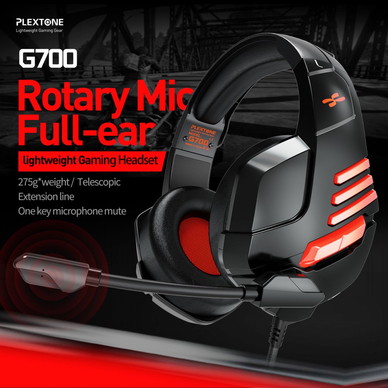 PLEXTONE G700 Super Lightweight Gaming EXTRA BASS Noise Isolation