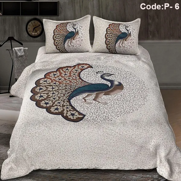 Jaipuri King Size Bedsheet: Pure Cotton, 2 Pillow Covers