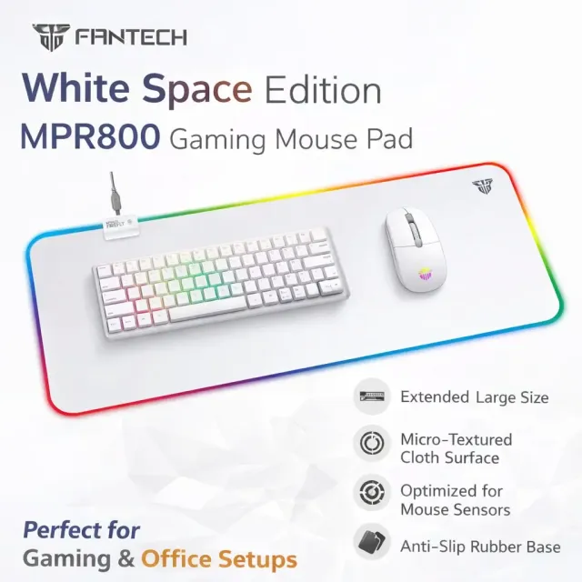 Fantech MPR800 Gaming Mouse Pad – White Space Edition
