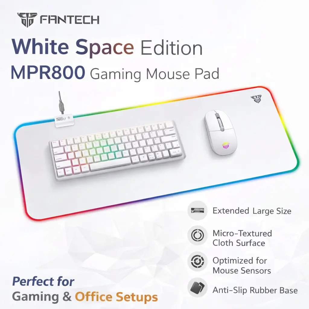 Fantech MPR800 Gaming Mouse Pad – White Space Edition