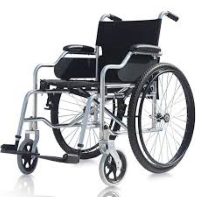 Chrome Fixed Rebuilt Manual Folding Commode Wheelchair