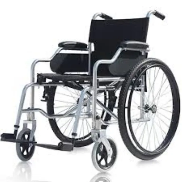Chrome Fixed Rebuilt Manual Folding Commode Wheelchair