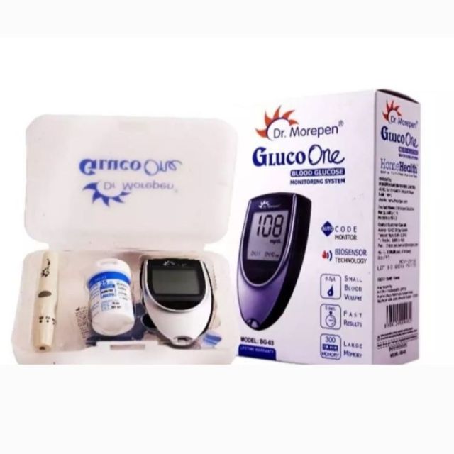 Dr. Morepen Glucometer With 25 Strips Lancet penset & batteries