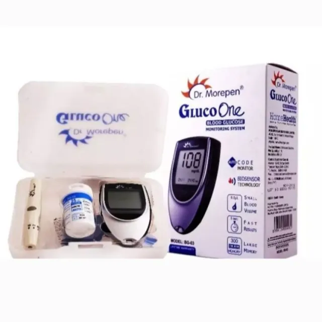 Dr. Morepen Glucometer With 25 Strips Lancet penset & batteries