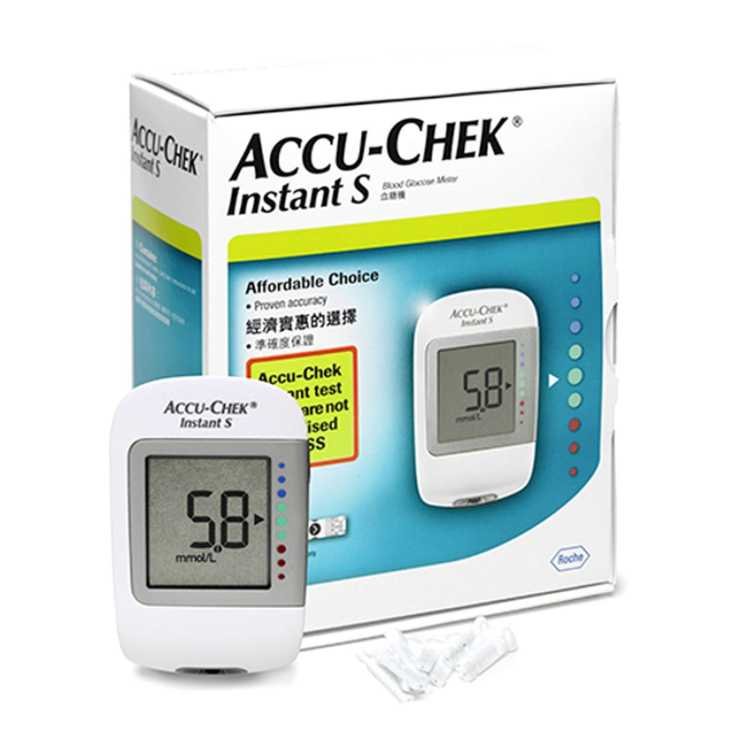 Accu Chek Instant Blood Glucometer With 150 Test Strips