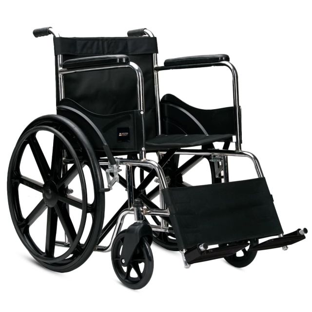 Foldable Basic Wheelchair Chrome